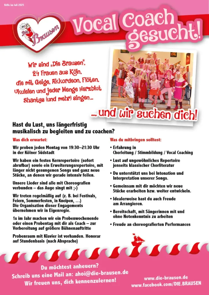 Brausen suchen Vocal Coach